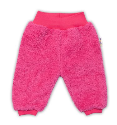 Baby Nellys Kojenecké chlupáčkové tepláčky Cute Bunny - malinové vel.  74