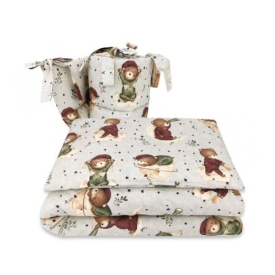 Miminu 6D sada do postýlky + MAZLÍK, 135x100 cm, Teddy Moon, béžová