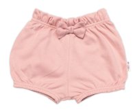 Baby Nellys Kraťásky s mašličkou , bavlna, pudrové, vel. 98 vel. 98