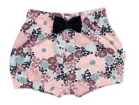 Baby Nellys Kraťásky s mašličkou , Blooming Flowers, bavlna, růžové, vel. 104 vel. 104