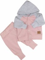Kazum Tepláková souprava s kapucí Magic , růžová/šedá, vel. 62 vel. 62