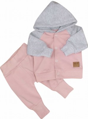 Kazum Tepláková souprava s kapucí Magic , růžová/šedá, vel. 62 vel. 62