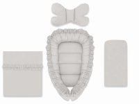 Baby Nellys 4-dílná sada oboustranné hnízdečko 55 x 75 cm, ROYAL - šedá