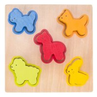 Goki Dřevěná edukační vkládačka - Zvířátka, 5 ks