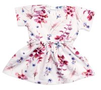 Baby Nellys Šaty kr. rukáv, bavlna, Kvítky Berberys , smetanové, vel. 128/134 vel. 128/134
