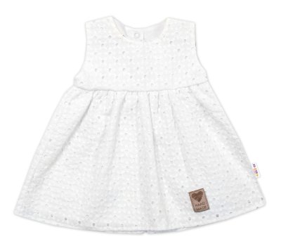 Baby Nellys Lehké Handmade šatičky Madeira, bílé, vel. 86 vel. 86