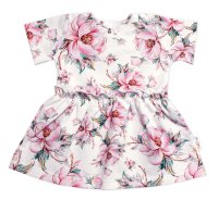 Baby Nellys Šaty kr. rukáv, bavlna, Růžičky , smetanové, vel. 128/134 vel. 128/134