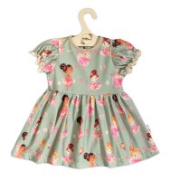 Baby Nellys Bavlněné šatičky s ozdobným rukávkem Baletka, , olivové, vel. 86 vel. 86