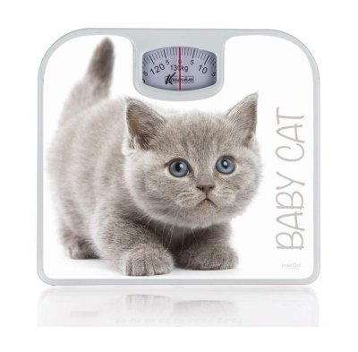 Pretty Up Osobní mechanická váha PU-04 130 kg bílá s dekorem