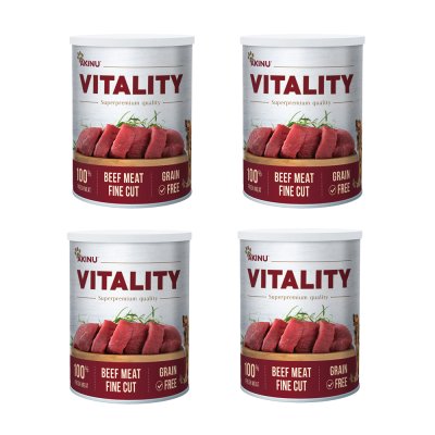 Akinu VITALITY Hovězí jemně krájená svalovina konzerva pro psy 4 x 400 g