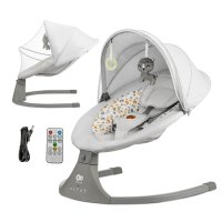 Kinderkraft Lehátko houpací s melodií 2v1 Lumi, do 9 kg, Premium Light Grey
