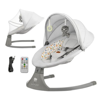 Kinderkraft Lehátko houpací s melodií 2v1 Lumi, do 9 kg, Premium Light Grey