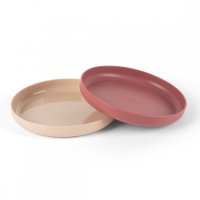 DANTOY Tiny Bio talíře Nude/Red 2ks 0m+