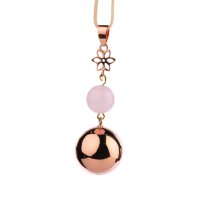 Bola těhotenská rolnička FANTASY Rose gold pearl flower