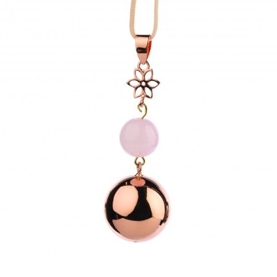 Bola těhotenská rolnička FANTASY Rose gold pearl flower