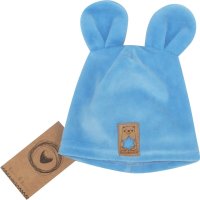 Z&Z Velurová, semišková čepička s oušky, sv. modrá, 68/74