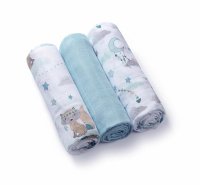 Babyono Bambusové dětské plenky 3 ks, Indián - modré
