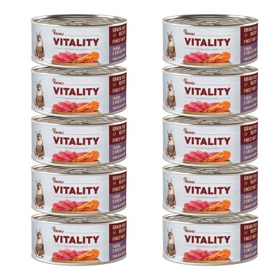 Akinu VITALITY Tuňák & krevety konzerva pro kočky 10 x 70 g