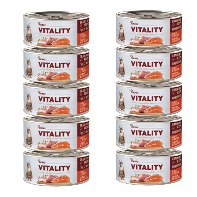 Akinu VITALITY Kuřecí & losos konzerva pro kočky 10 x 70 g