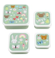 A Little Lovely Company sada čtyř svačinových krabiček - radost