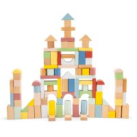 New Classic Toys Dřevěné stavební kostky - 100 ks