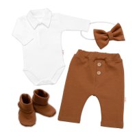 Baby Nellys 4D sada pro chlapečky Baby Elegán - karamelová, vel. 62