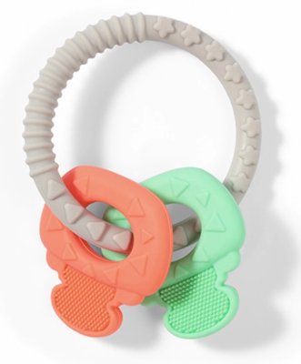 Babyono Dětské kousátko BabyOno, ORTHO - šedá, máta, korálová