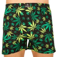 LONKA Pánské trenky černé (Karlos - tráva) L