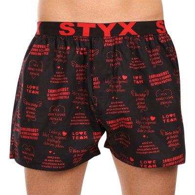 Styx Pánské trenky art sportovní guma Valentýn texty (B1757) M