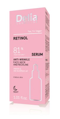 Delia Retinol Sérum proti vráskám na obličej, krk a dekolt 30 ml