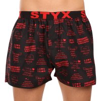 Styx Pánské trenky art sportovní guma Valentýn texty (B1757) XXL