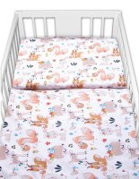 Baby Nellys 2-dílné bavlněné povlečení - Pohádková zvířátka - bílá vel.  135x100 cm
