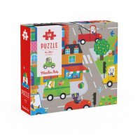 Moulin Roty Puzzle s lupou Ve městě - 48 pcs