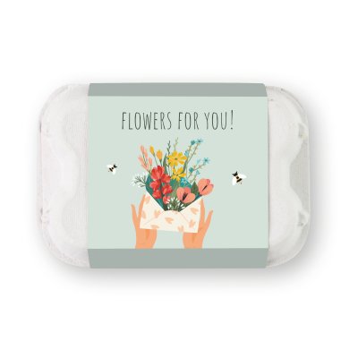 Blossombs Semínkové bomby - Dárkový box na vajíčka - Kytice (6 ks)