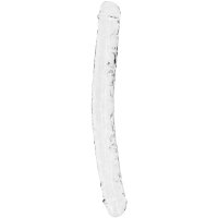 RealRock Oboustranné dildo Crystal Clear 34 cm