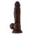 SHAFT MODEL A 9.5 INCH LIQUID SILICONE DONG WITH BALLS MAHOGANY