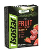 Isostar Fruit Boost Energy jahoda želé s kofeinem 10x10 g