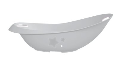 Baby Nellys Dětská vanička s lehátkem, výpustem a úchytem - Baby Star - šedá,