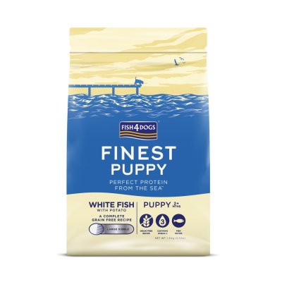 Fish4Dogs Granule velké pro štěňátka Finest bílá ryba s bramborami 1,5 kg, 2m+