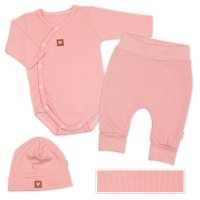 Baby Nellys Rostoucí 3dílná sada pro miminko Nature - korálová, vel. 56/62