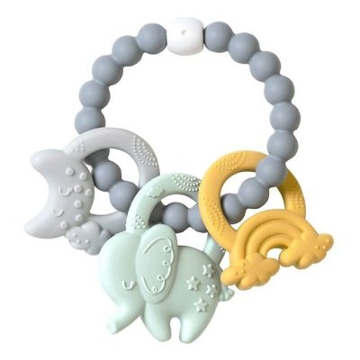 Saro Baby silikonové kousátko Ele-Fun Blue