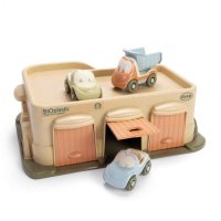 DANTOY bIOplastic garáž se 3 autíčky 4ks 12m+