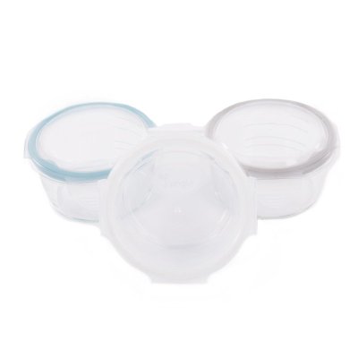 Bo Jungle skleněné misky s víčky B-Glass Bowls 280ml White/Grey/Blue