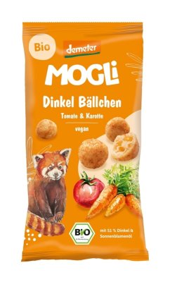 MOGLI Bio špaldové kuličky s rajčaty a mrkví s certifikací Demeter 40 g