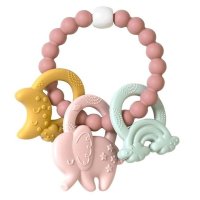 Saro Baby silikonové kousátko Ele-Fun Pink