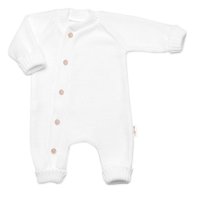 Baby Nellys Pletený overálek s knoflíčky zap. bokem, Hand Made, bílý,62