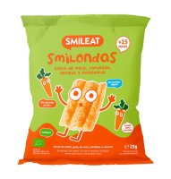 Smileat BIO kukuřičné křupky hrášek, čočka a mrkev 15m+ 25 g