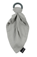 Minene Minene Silikonové kousátko s mušelinovým přítulníčkem - šedé