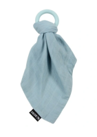 Minene Silikonové kousátko s mušelinovým přítulníčkem - modré, Minene