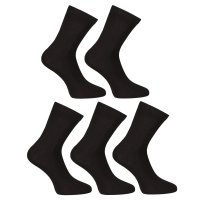 Nedeto 5PACK ponožky kotníkové bambusové černé (5PBK01) L